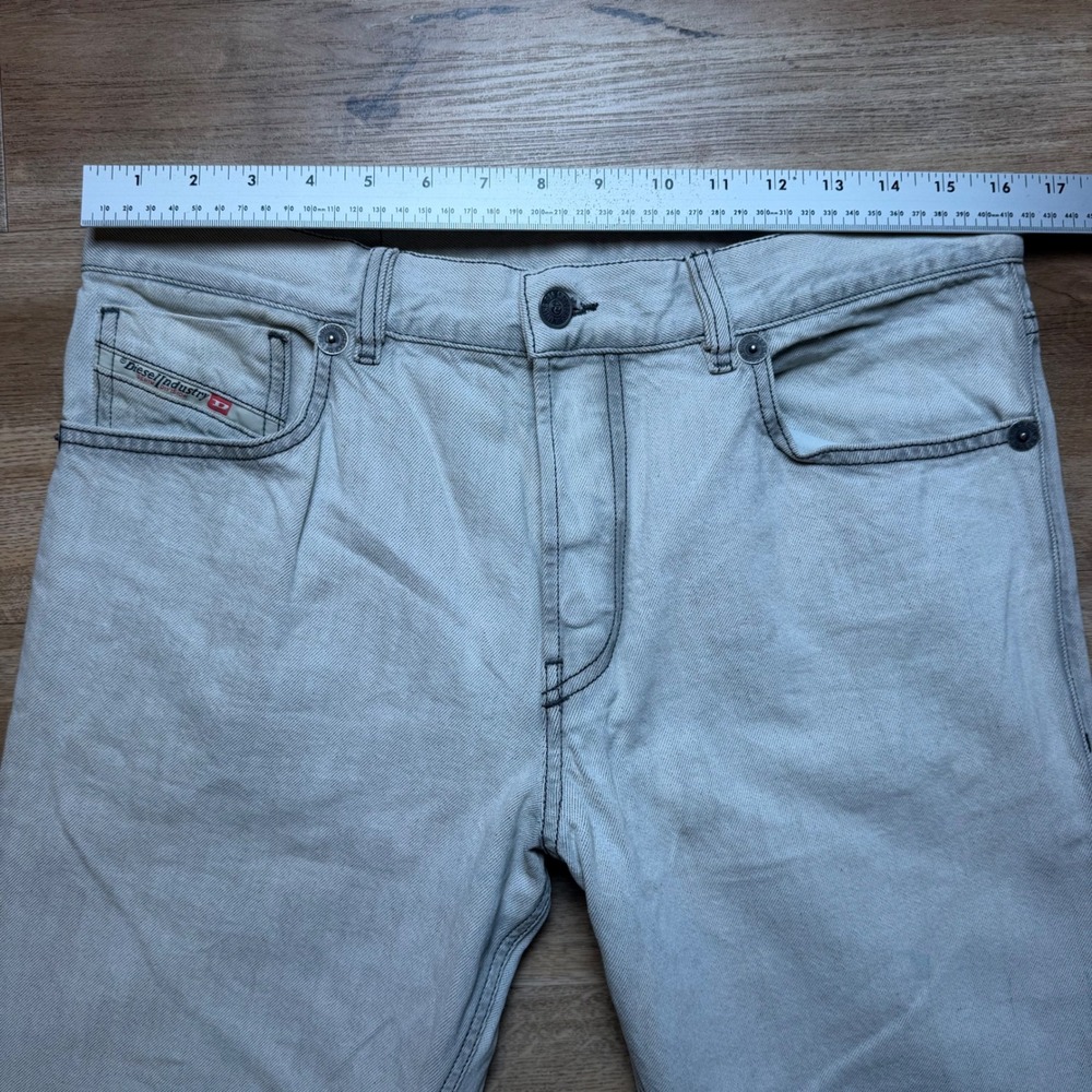 Diesel D-SARK-Z Jeans Men 32x34 Off-White Slim Fit Button Fly Cotton Italy 09C86 - Picture 11 of 15
